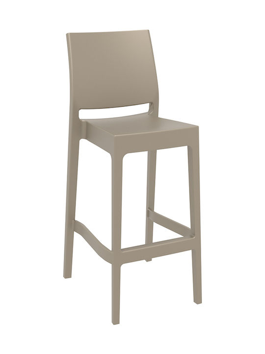 Stool for Bar Outdoor from Polypropylene Maya 65 Taupe 1pcs 44x50x65cm