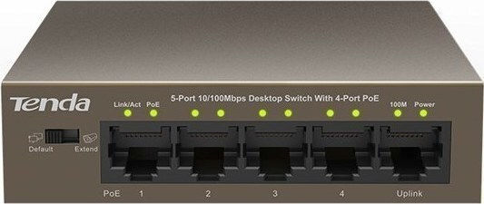 Tenda TEF1105PTEF1105P-4-38W Unmanaged L2 PoE+ Switch με 5 Θύρες Ethernet