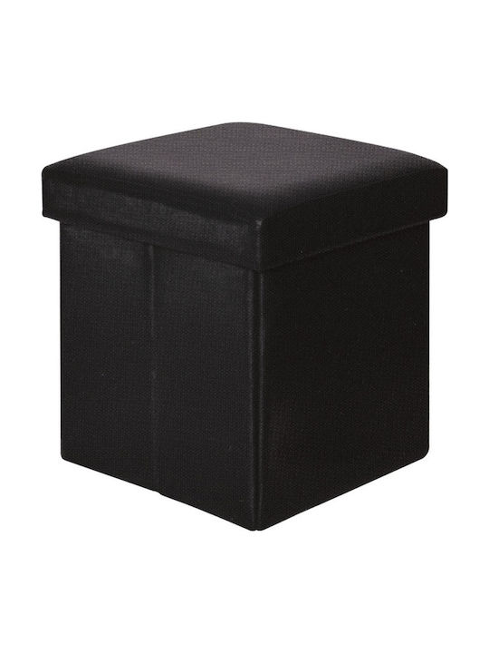 Orion Living Room Stool with Storage Space Padded with Artificial Leather Μαύρο 6pcs 38x38x38cm