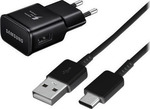 Samsung Φορτιστής με Θύρα USB-A και Καλώδιο USB-C 15W Μαύρος (EP-TA20EBE+EP-DG950CBE Bulk)
