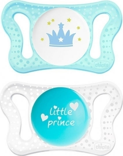 Chicco 75121-21 Orthodontic Pacifiers Silicone with Case Little Prince - Blue for 0-2 months 2pcs