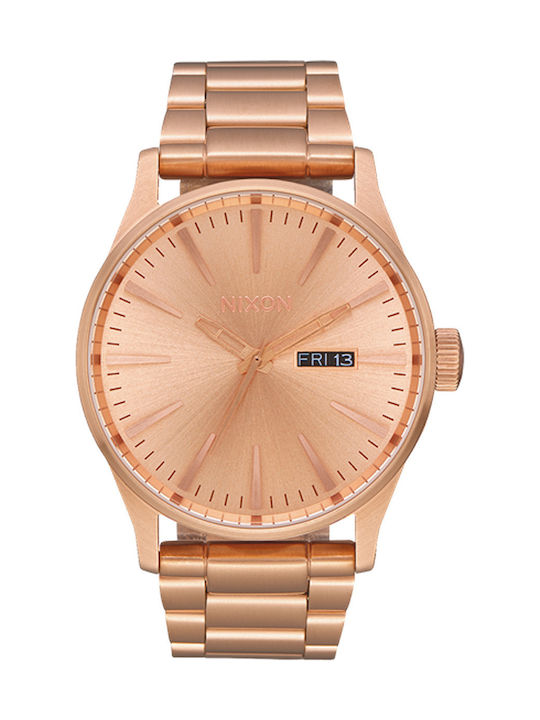 Nixon Uhr Batterie mit Rose Gold Metallarmband A356-897-00