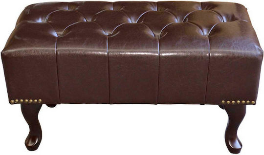 Hocker Bankhocker Gepolstert mit Kunstleder Emma Braun 80x46x42cm
