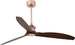 Faro Barcelona Just Fan 33399 Ceiling Fan 128cm with Remote Control Copper / Wood