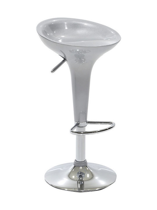 Stool Bar Felice with Adjustable Height Silver 39x44x68-81cm