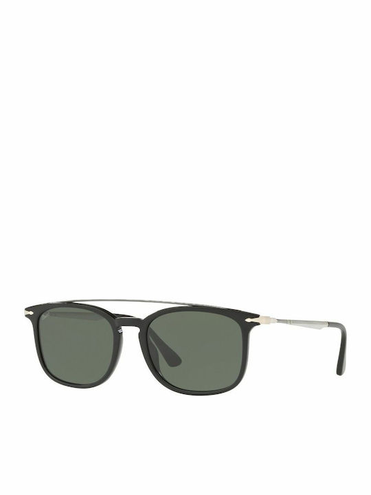 Persol Men's Sunglasses with Black Plastic Frame and Green Lens PO3173S 95/31