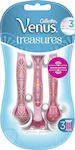 Gillette Venus Treasures Disposable Razors with 3 Blades & Lubricating Tape 3pcs