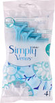 Gillette Simply Venus 2 Disposable Razors with 2 Blades & Lubricating Tape Blue 4pcs