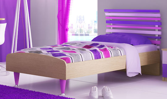Ithaki 1 Kinderbett Semi-Doppel Μωβ Δρυς Ιθάκη für Matratze 110x190cm