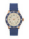 Nautica Houston Watch Chronograph Battery with Blue Leather Strap