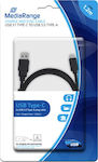 MediaRange USB 3.1 Cable USB-C male - USB-A male Black 1.2m (MRCS160)