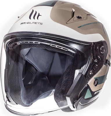 MT Avenue Jet Helmet with Sun Visor ECE 22.05 1300gr Crossroad Matt Winter KR3354