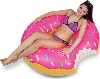 Bigmouth Inflatable Floating Ring Donut with Handles Pink 120cm