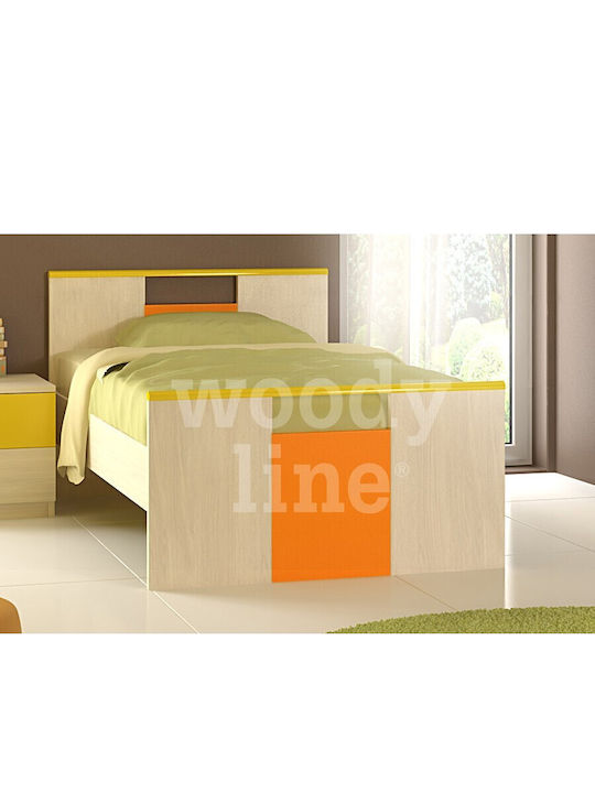 Amorgos 6 Kids Bed Classic Single Orange for Mattress 90x190cm
