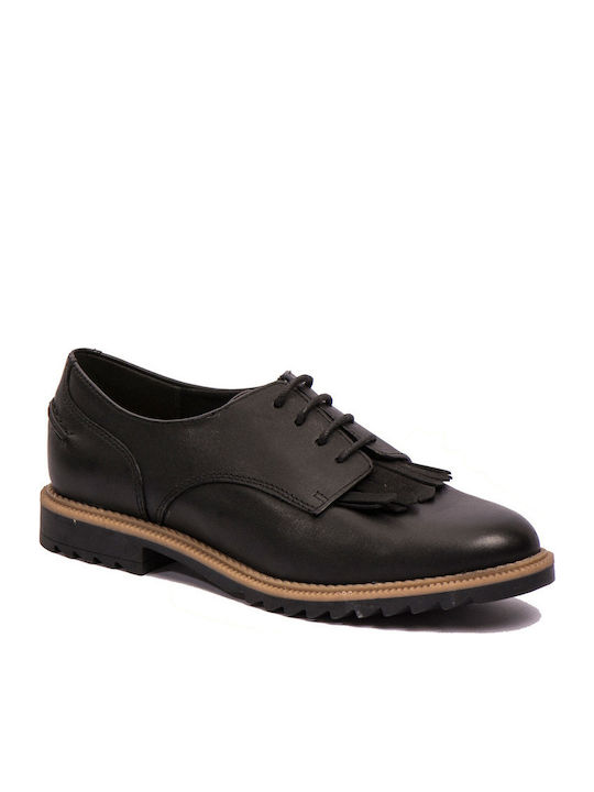 Clarks Griffin Mabel Women's Leather Oxford Shoes Black