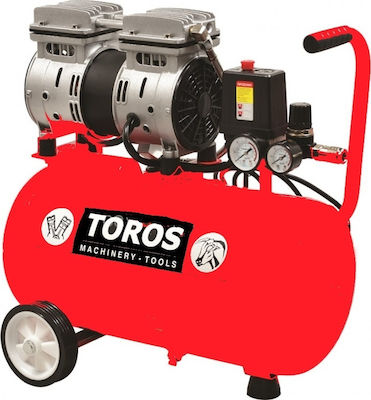 Toros Silent Oilfree Cu o singură fază Compresor de aer cu Rezervor de aer 24lt 40145