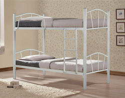 Παιδικό Κρεβάτι Κουκέτα για Στρώμα 90x190cm Λευκό Floor