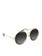 Gucci Women's Sunglasses with Gold Frame and Grey Gradient Lenses GG0105S/001/47