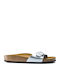 Madrid Women's Flat Sandals Anatomic in Silver Color Narrow Fit
