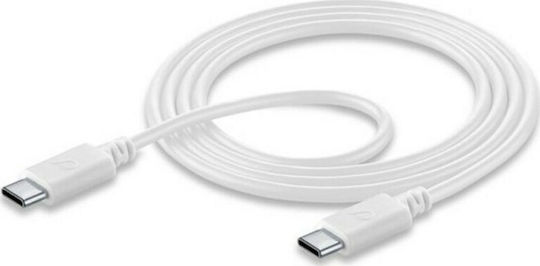 Cellular Line Cablu USB 2.0 USB-C Masculin - USB-C Alb 1.20m USBDATACUSBC-CW