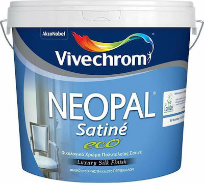 Vivechrom Neopal Satine Eco Plastik Farbe für Innenbereich Verwendung Weiß 1Es