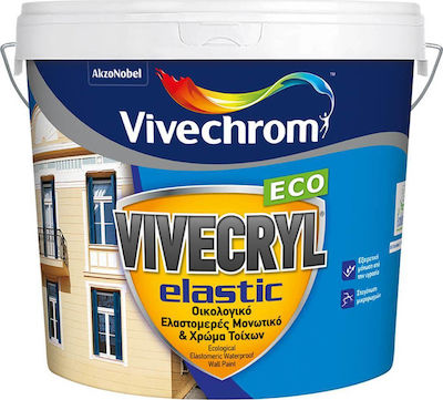 Vivechrom Vivecryl Elastic Eco Plastik Farbe für Äußeres Verwendung Weiß 10Es