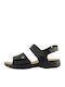 Rieker Leather Women's Flat Sandals Anatomic in Black Color