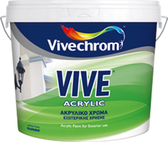 Vivechrom Vive Acrylic Plastic Acrilyc Paint for Exterior Use White 3lt