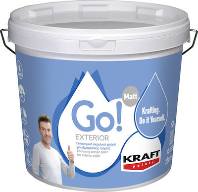 Kraft Go Exterior Plastic Acrilyc Paint for Exterior Use White 3lt