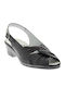 Naturelle Damen Sandalen Anatomisch mit Chunky niedrigem Absatz in Schwarz Farbe