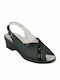 Naturelle 383Α Damen Sandalen Anatomisch mit Chunky niedrigem Absatz in Schwarz Farbe