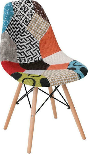 Art Dining Room Fabric Chair Wood 47x54x82cm 4pcs