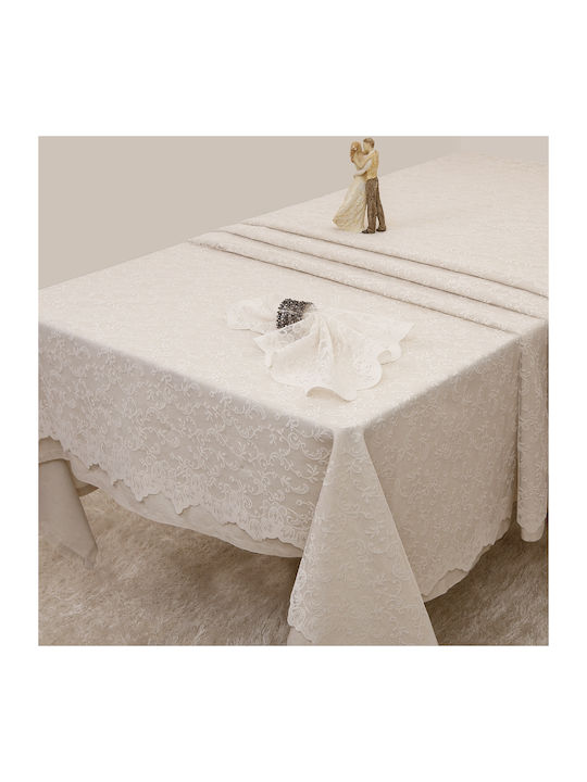 Anna Riska 2330 Cotton & Polyester Lace Tablecloth Ivory 150x240cm