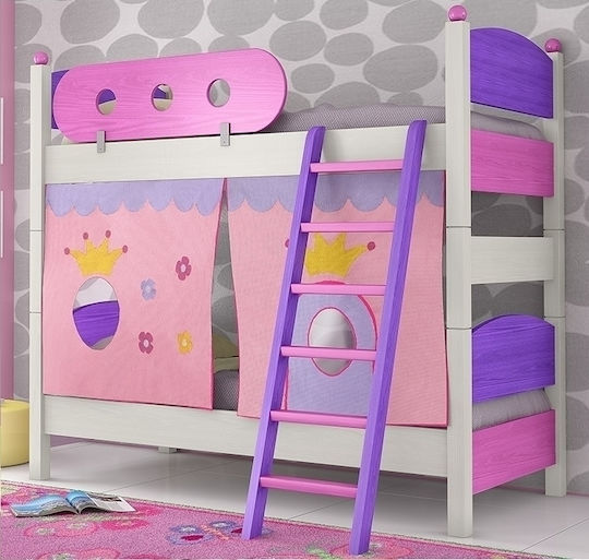 Sand 3 Kids Bed Loft Bed Single Purple for Mattress 90x190cm