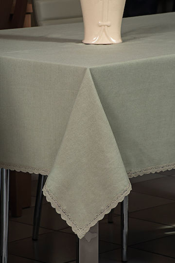 Beauty Home Τραπεζομάντηλο με Δαντέλα 8132 Χακί 140x220εκ.