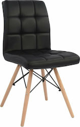Rosa Dining Room Artificial Leather Chair Black 42x54x81cm 4pcs