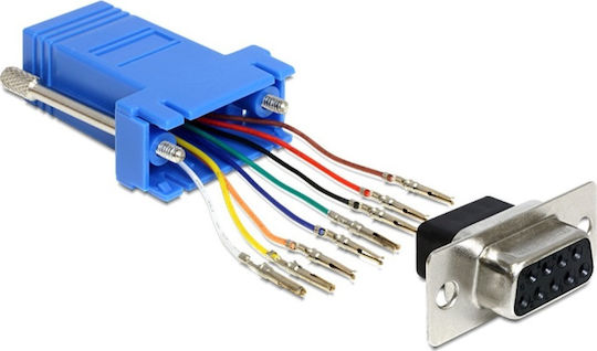 DeLock Μετατροπέας Serial female σε RJ-45 female Μπλε 1τμχ 65430
