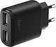 HAMA Încărcător Fără Cablu cu 2 Porturi USB-A 12W Negruς (00173623)