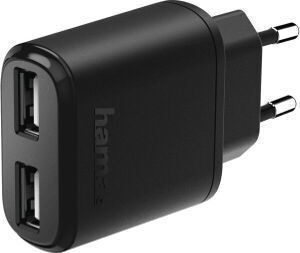 HAMA Încărcător Fără Cablu cu 2 Porturi USB-A 12W Negruς (00173623)