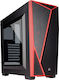 Corsair Carbide Spec-04 Midi Tower Κουτί Υπολογιστή με Πλαϊνό Παράθυρο Black/Red