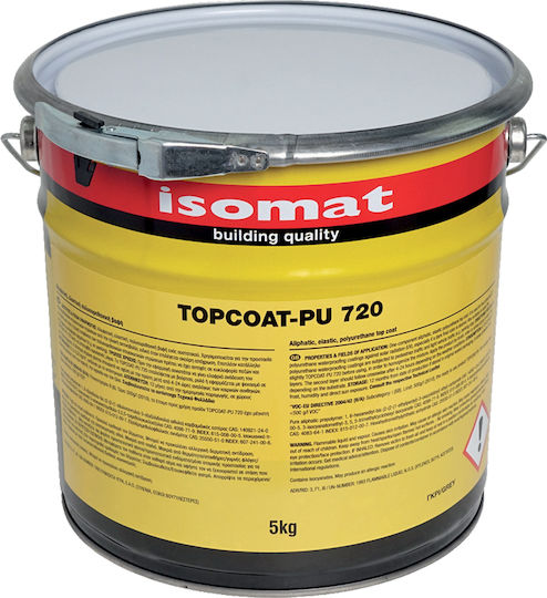 Isomat Topcoat-PU 720 Επαλειφόμενο Στεγανωτικό Πολυουρεθάνης 5kg Λευκό