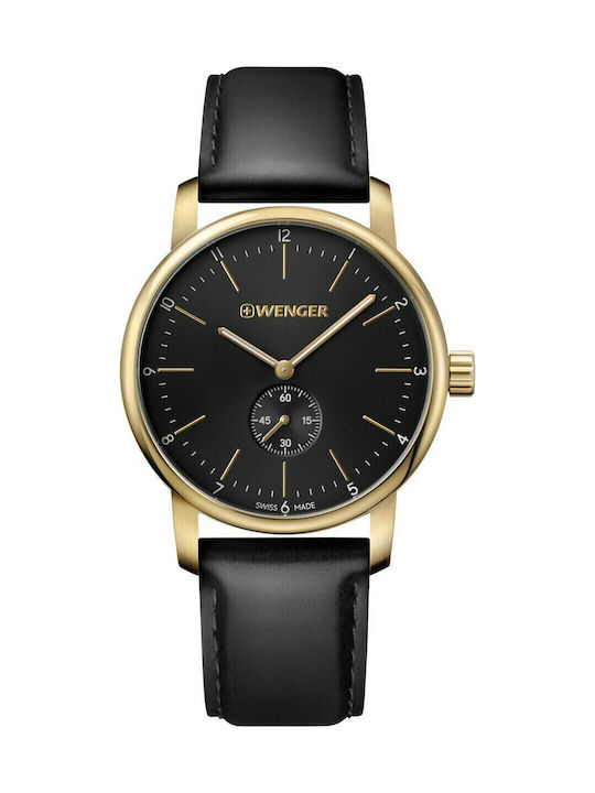 Wenger Ανδρικό Ρολόι 44mm Μπαταρίας με Μαύρο Δε...
