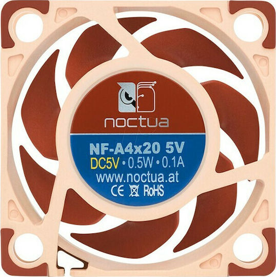 Noctua NF-A4x20 5V Gehäuselüfter 40mm (5000rpm / 5.53cfm) Ohne LEDs Beleuchtung und Verbindung 3-polig Braune