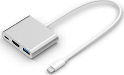 Powertech USB-C Docking Station με HDMI 4K PD (CAB-UC004)