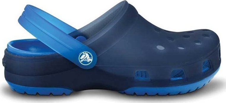 blue translucent crocs