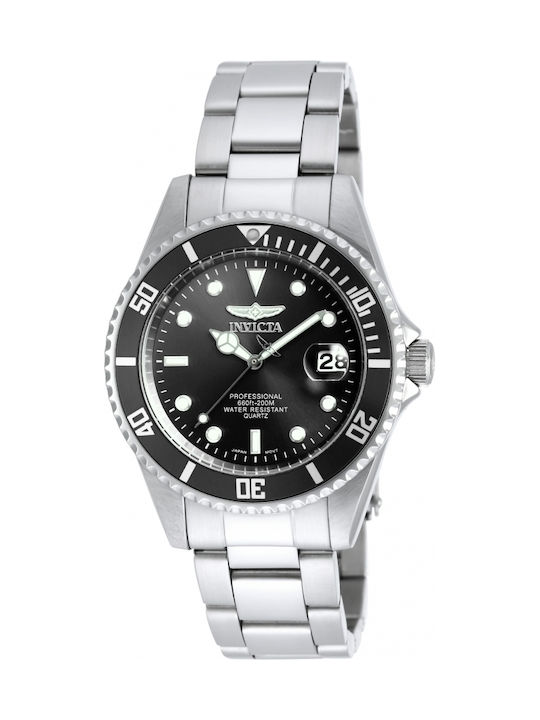Invicta Pro Diver Herrenuhr 37.5mm Batterie mit Silber Metallarmband