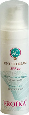 Froika AC Tinted Blemishes , Moisturizing & Acne 24h Day Tinted Cream Suitable for Oily/Combination Skin 20SPF 30ml