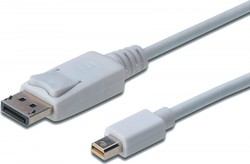 Digitus AK-340102-030-W DisplayPort-Kabel 3,0 m mit DisplayPort-Stecker - Mini-DisplayPort-Buchse