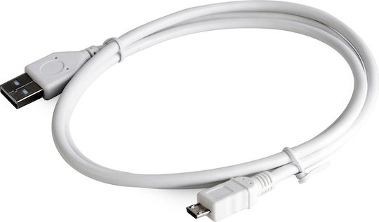Cablexpert Regular USB 2.0 to micro USB Cable Λευκό 1m (CCP-MUSB2-AMBM-W-1M)