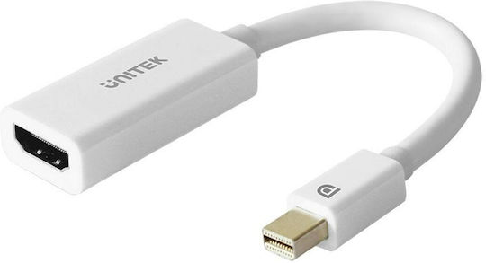 Unitek Converter mini DisplayPort male to HDMI female White 1pcs Y-6331
